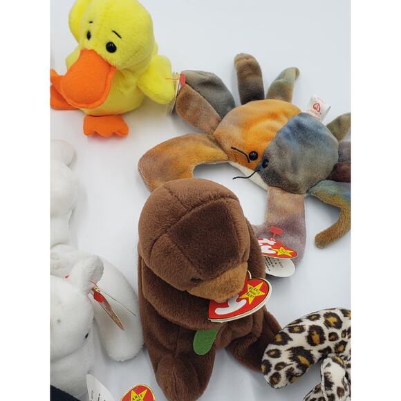 Ty Beanie Baby Lot 11 Patti Claude Quackers Teddy Waddle Erin Seaweed - Picture 13 of 15
